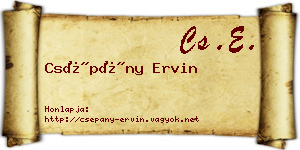 Csépány Ervin névjegykártya