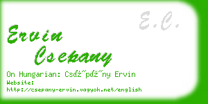 ervin csepany business card